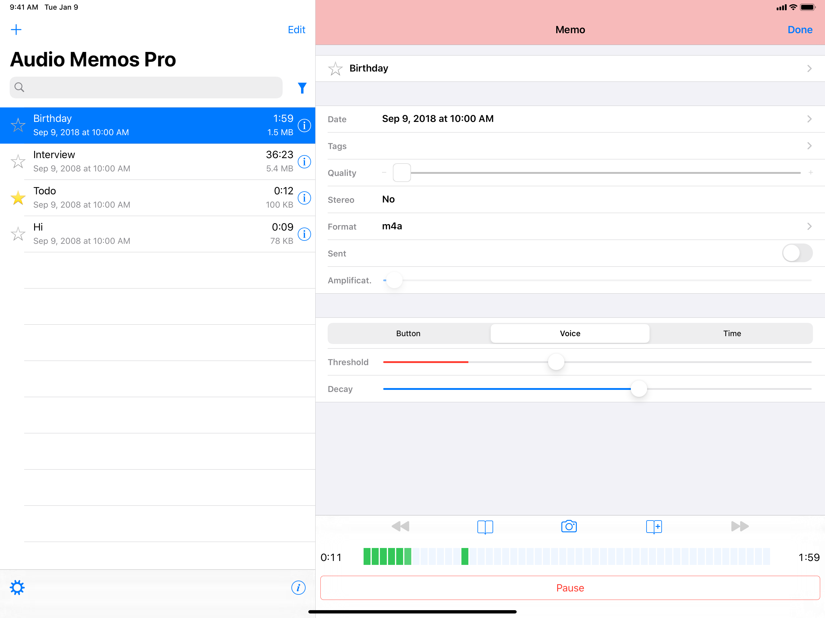 Audio Memos IPhone IPad Apple Watch And Android Voice Recording App 